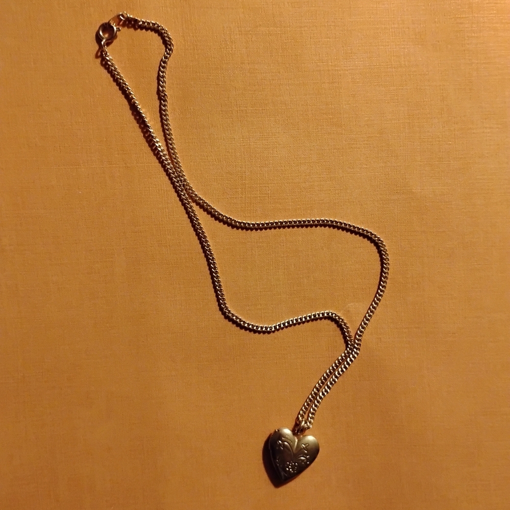 Gold Heart Locket Necklace